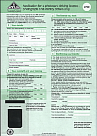 d1 form to renew driving licence